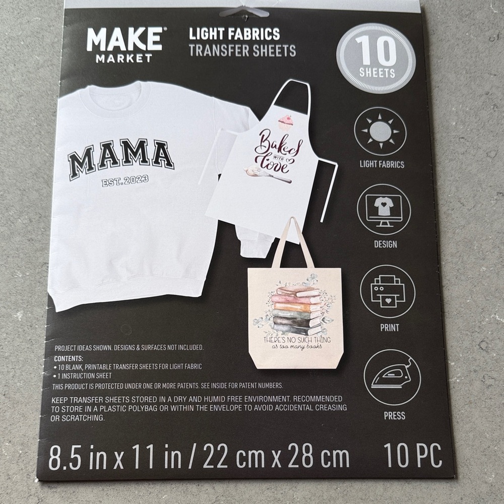 Transfer sheets - partial pack